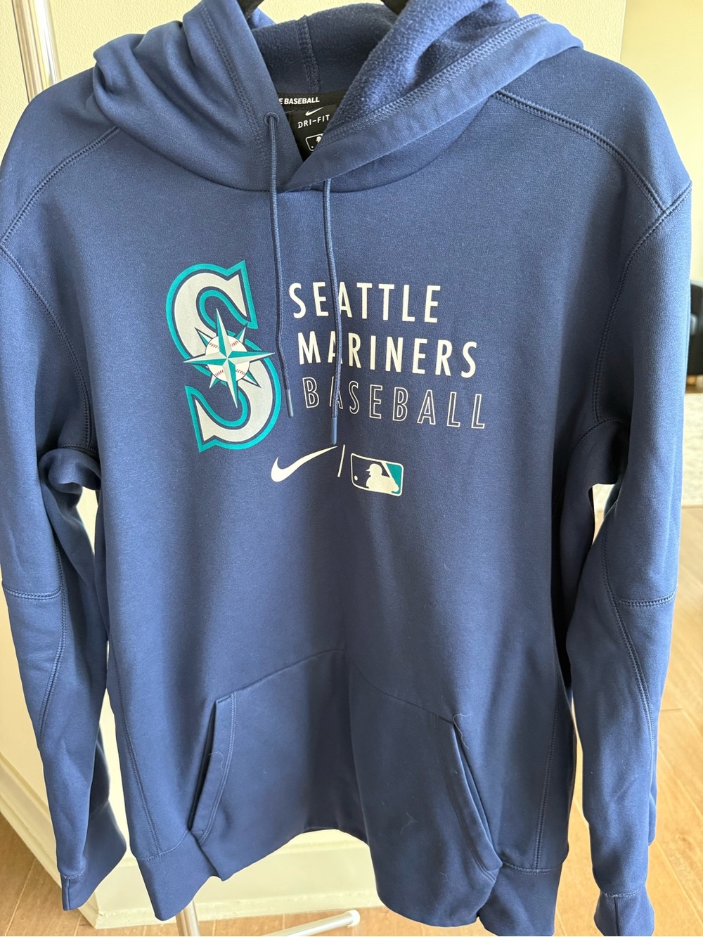 Nike Seattle Mariners Navy Blue Hoodie with Teal Logo